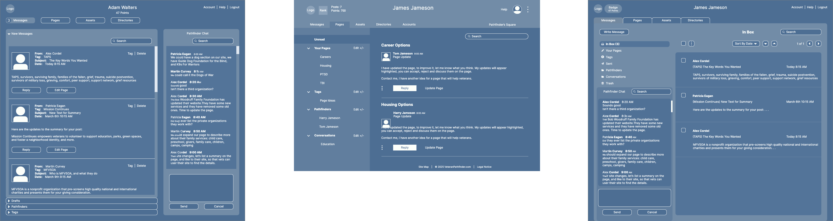 Home Page Wireframes